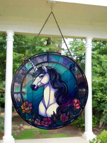 stained glass unicorn