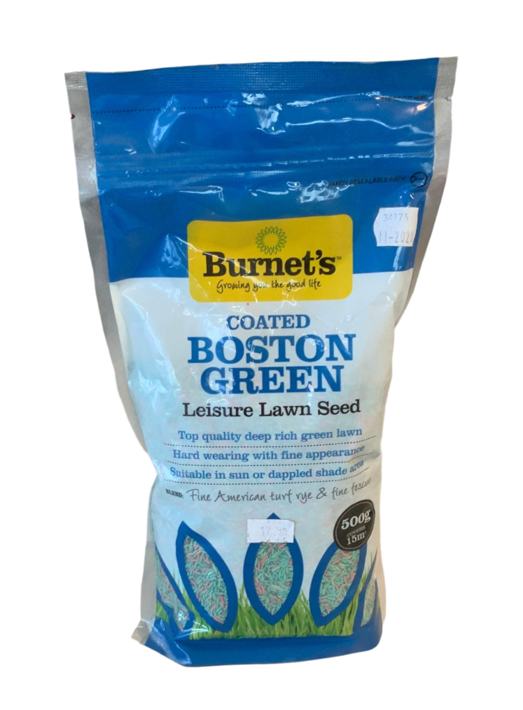 Burnets Coated Boston Green Leisure Lawn Seed 500g