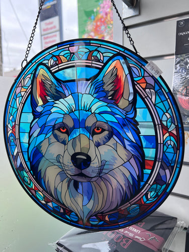 stained glass wolf