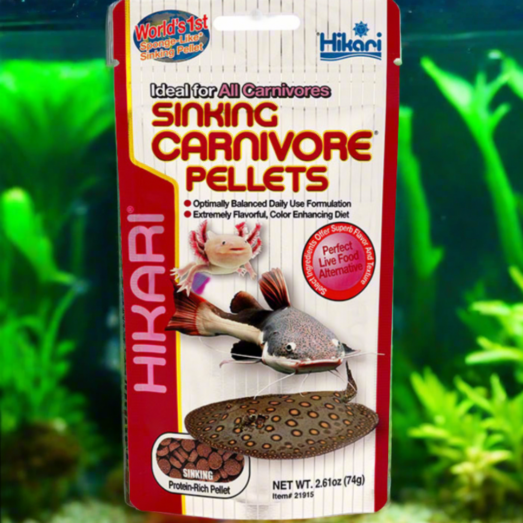 Discover Hikari Tropical Sinking Carnivore Pellets at Campbells Garden Centre. Ideal for cats, sharks, eels, bichirs, and stingrays, this nutrient-rich fish food supports immune health and vibrant colors.