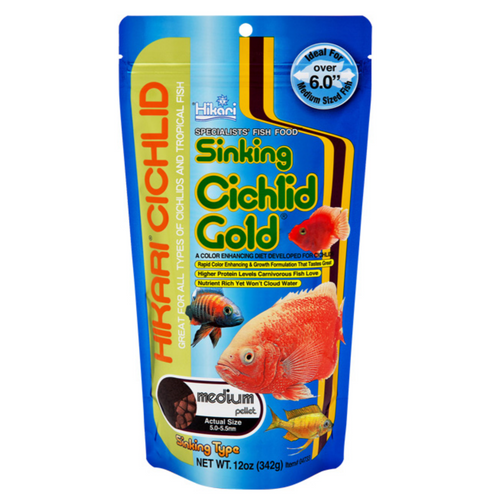 Hikari Cichlid Gold Sinking fish food with carotenoids for enhanced color and digestible proteins for healthy growth